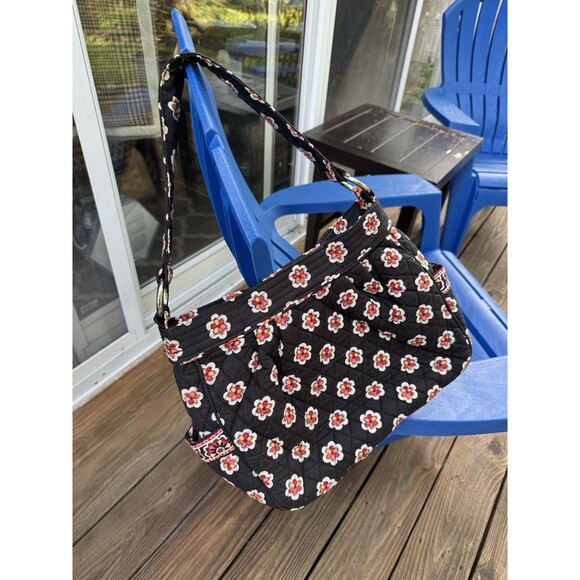 Vera Bradley Reversible Tote Purse Handbag Quilted Floral/ Check Great Shoulder - Picture 1 of 8